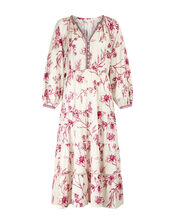 East Philomena Print Midi Dress, Pink (PINK), large