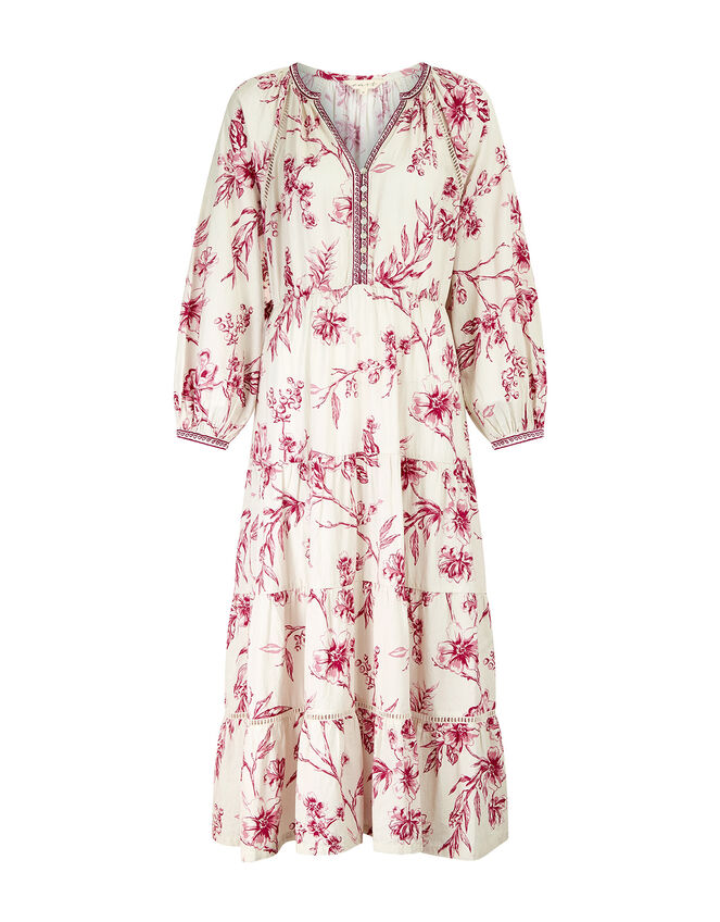 East Philomena Print Midi Dress, Pink (PINK), large