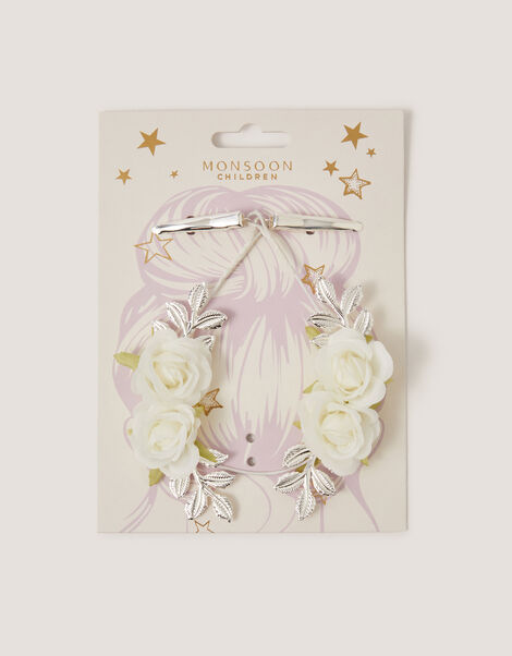 Bridesmaid Flower Garland Hair Clip, , large