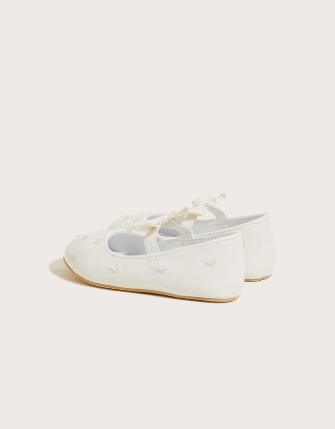 Patent Heart Embroidered Walker Shoes, Ivory (IVORY), large
