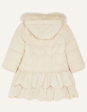 Frill Padded Coat With Hood, Natural (CHAMPAGNE), large