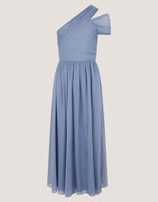 Arianna One-Shoulder Tulle Prom Dress, Blue (PALE BLUE), large