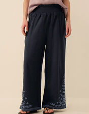 East Carita Hand-Embroidered Trousers, Blue (NAVY), large