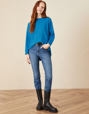 Zeena Zip-Back Hem Jumper , Blue (BLUE), large