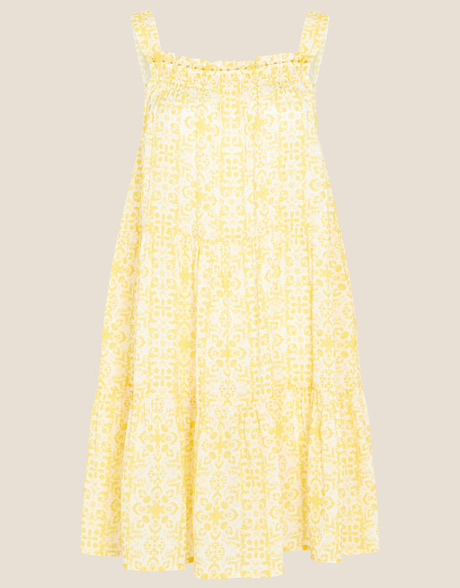 Zuri Printed Dress in LENZING™ ECOVERO™, Yellow (YELLOW), large