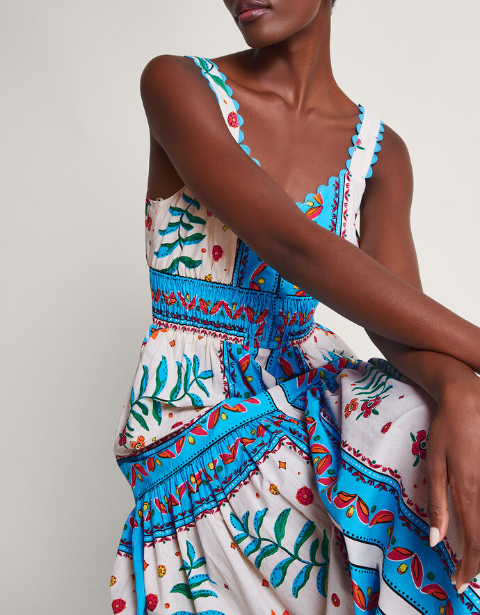 EVARA BORDER PRINT DRESS
