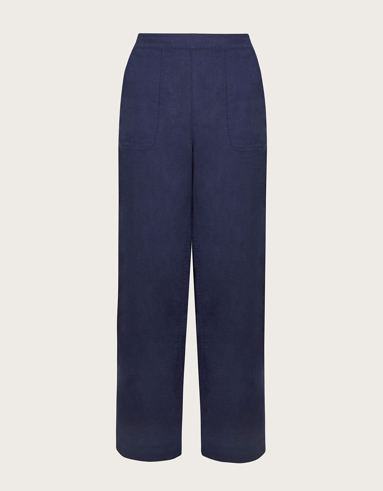 Parker Linen Crop Trousers Blue