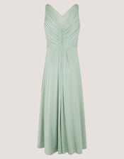 Skye Ruched Knot Jersey Prom Dress, Green (SAGE), large