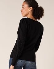 Hotfix Gem Jumper with Sustainable Viscose, Black (BLACK), large