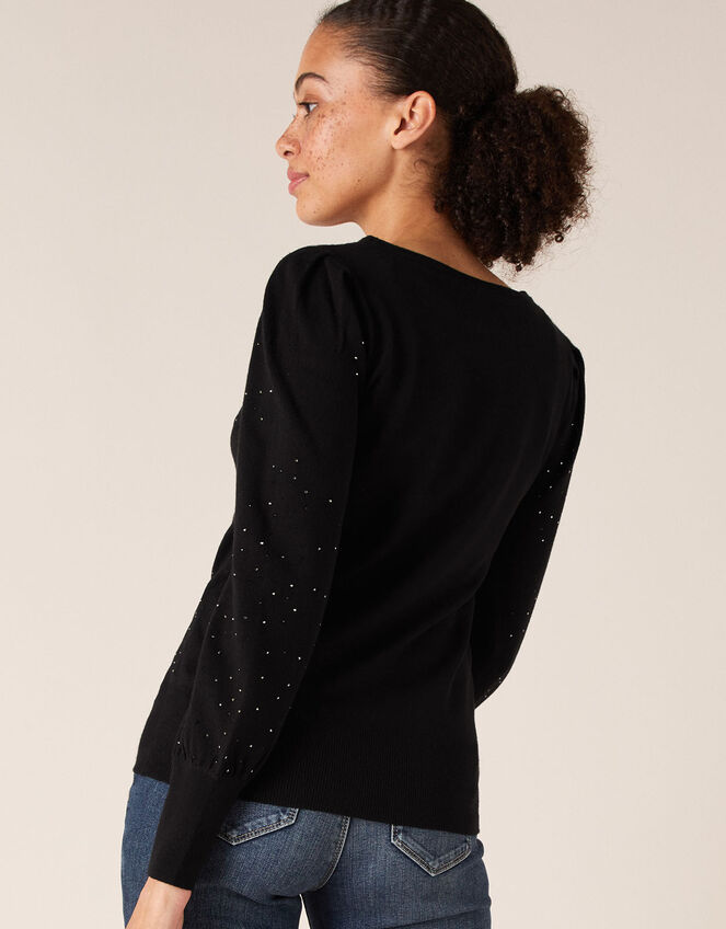 Hotfix Gem Jumper with Sustainable Viscose, Black (BLACK), large