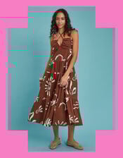 Scotch & Soda Seersucker Midi Dress, Brown (BROWN), large