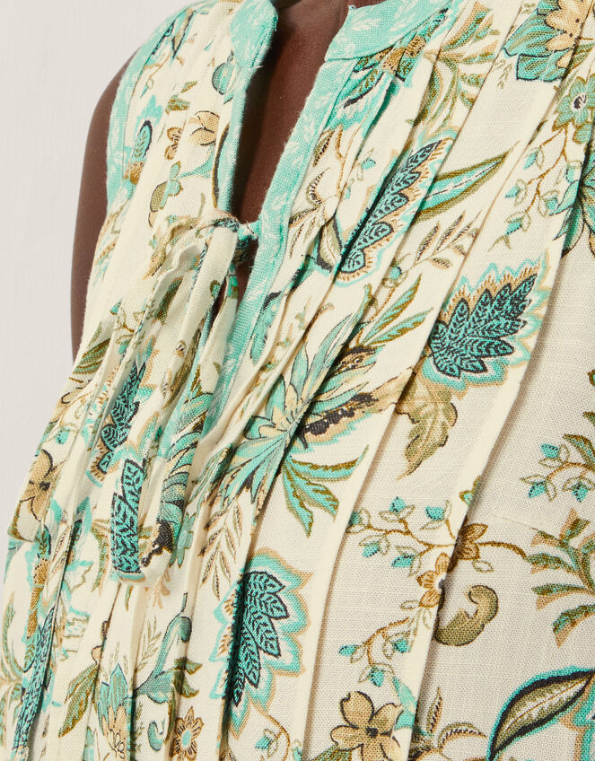 Saoirse Sleeveless Pintuck Floral Top, Ivory (IVORY), large
