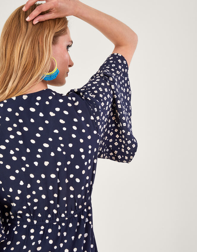 Rori Embroidered Tea Dress, Blue (NAVY), large