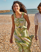 Palm Print Dress , Green (GREEN), large