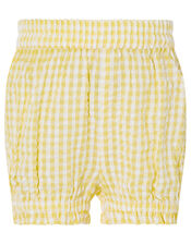 Baby Broderie Top and Gingham Shorts Set, Yellow (YELLOW), large