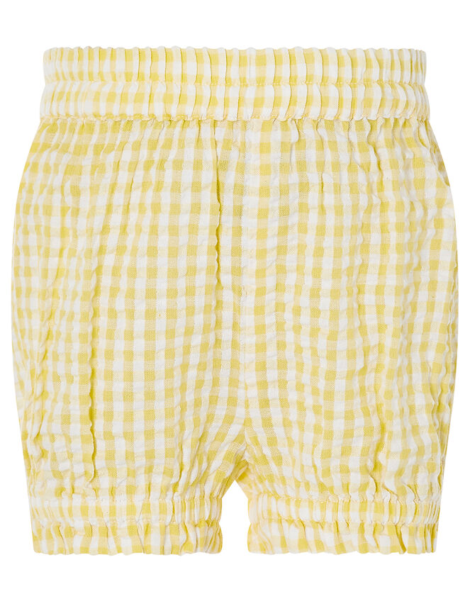 Baby Broderie Top and Gingham Shorts Set, Yellow (YELLOW), large
