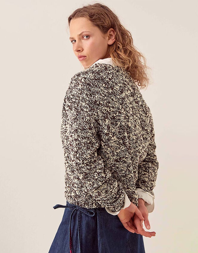 East Willow Boucle Knit Cardigan, Brown (BROWN), large