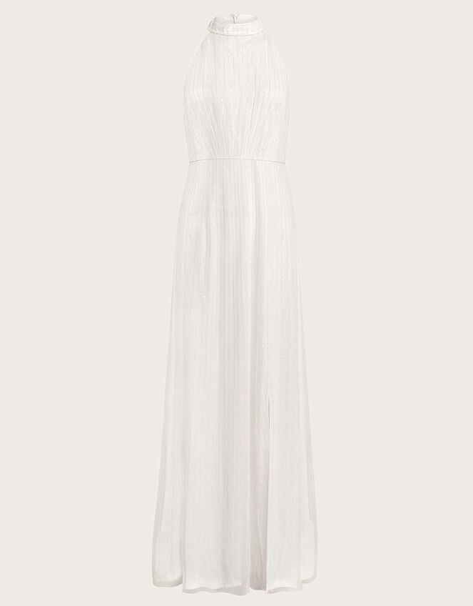 Nikita Embellished Halter Bridal Dress, Ivory (IVORY), large