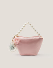 Satin Pearl Charm Bag, , large