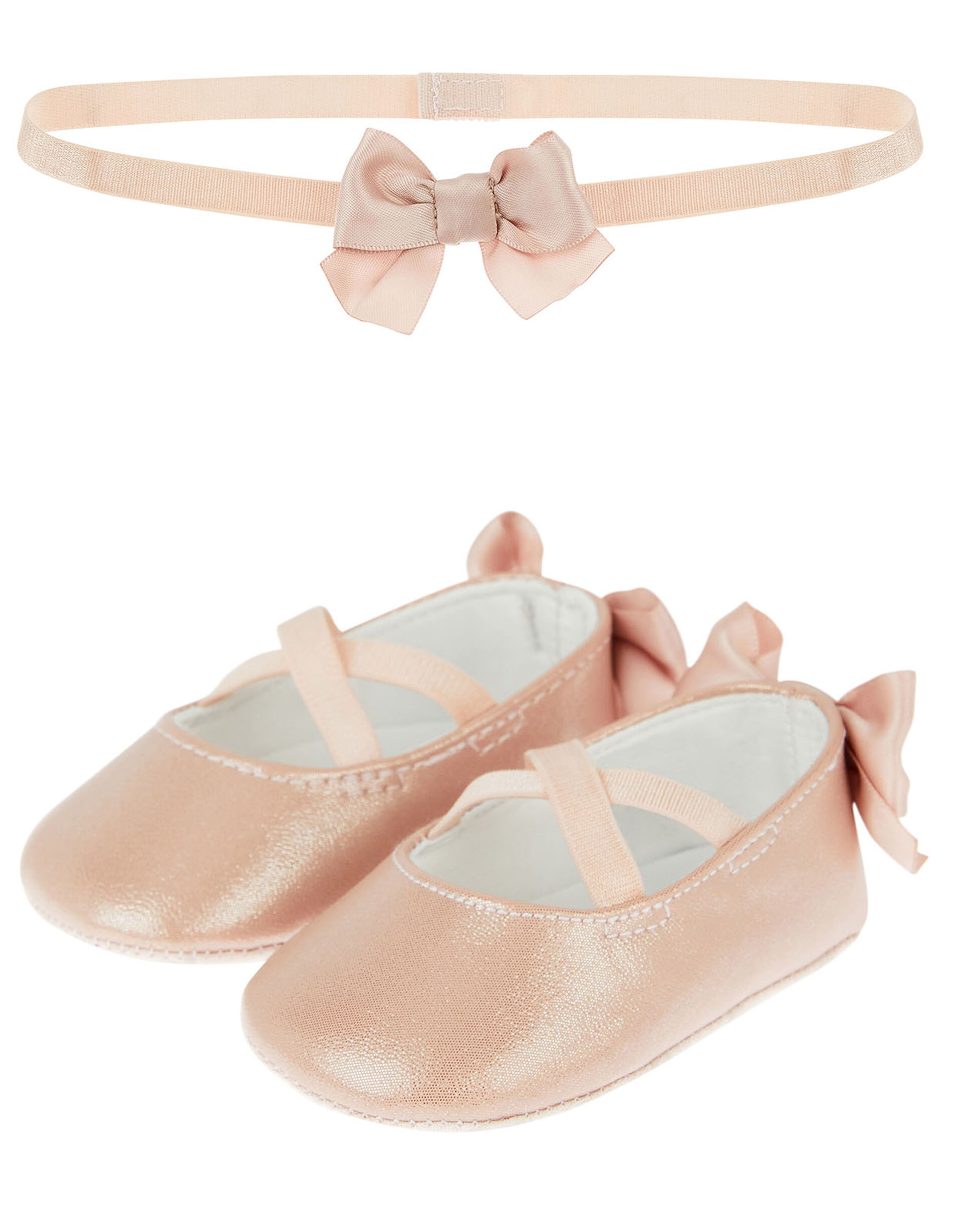 Baby Valerie Booties and Bando Set , Pink (PINK), large