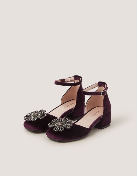Gemstone Flower Two Part Heels , Purple (PURPLE), large
