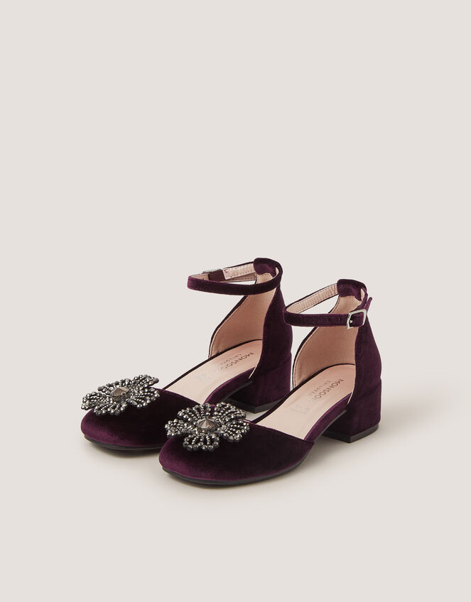Gemstone Flower Two Part Heels , Purple (PURPLE), large