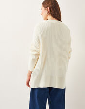 Opal Oversized Knit Cardigan, Ivory (IVORY), large