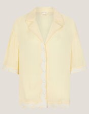 Sienna Ricrac Short Sleeve Shirt, Yellow (YELLOW), large
