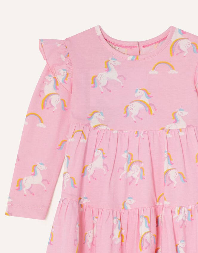 Baby Rainbow Horse Tiered Dress, Pink (PINK), large