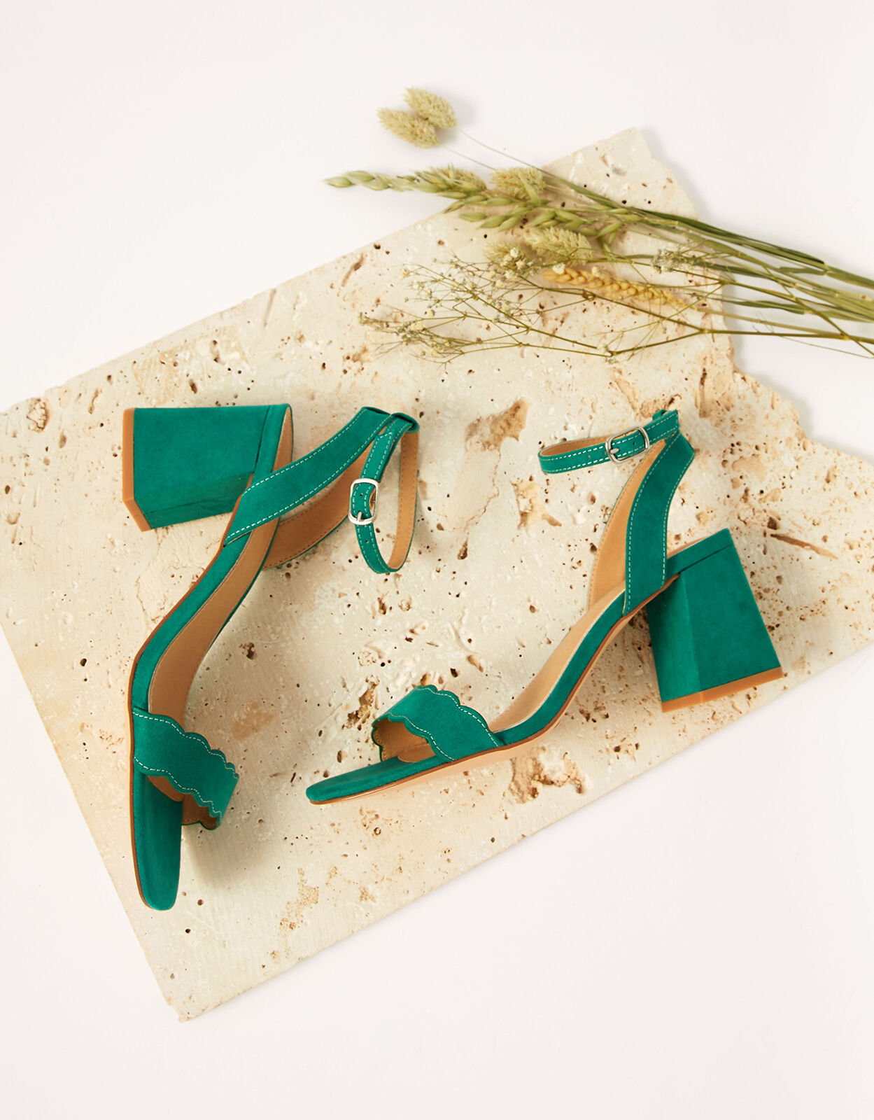 Green block heel sandals clearance uk