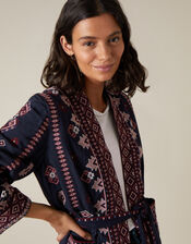 Navy Embroidered Jacket with LENZING™ ECOVERO™, Blue (NAVY), large