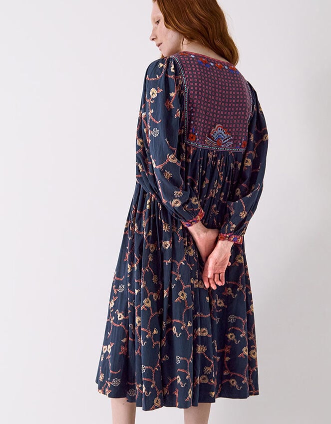 East Elenie Embroidered Midi Dress, Black (BLACK), large