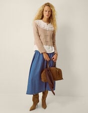 Neve Knot Button Cardigan, Natural (NATURAL), large