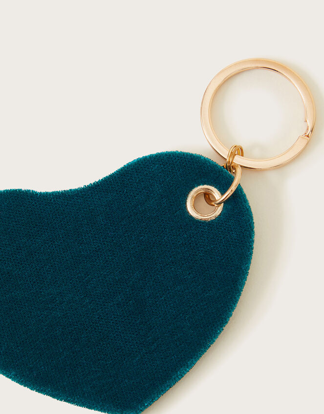 Plain Velvet Heart Keyring, , large