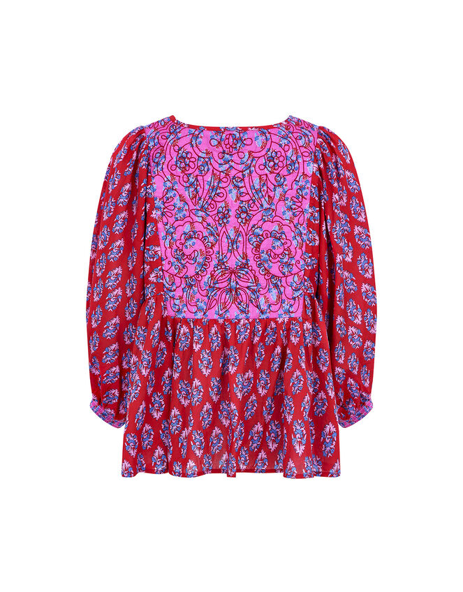 East Sasha Embroidered Print Top, Pink (PINK), large