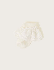 Baby Heart Lace Socks, Ivory (IVORY), large
