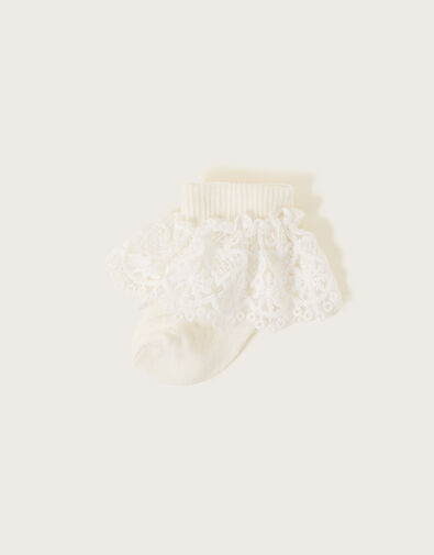Baby Heart Lace Socks Ivory, Ivory (IVORY), large