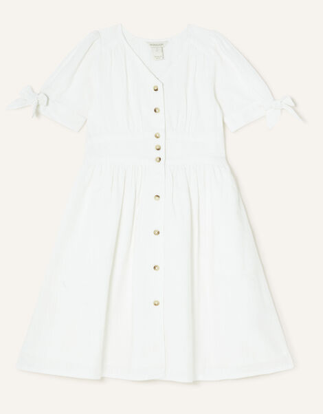 MINI ME Dolly Dobby Stripe Short Dress White, White (WHITE), large