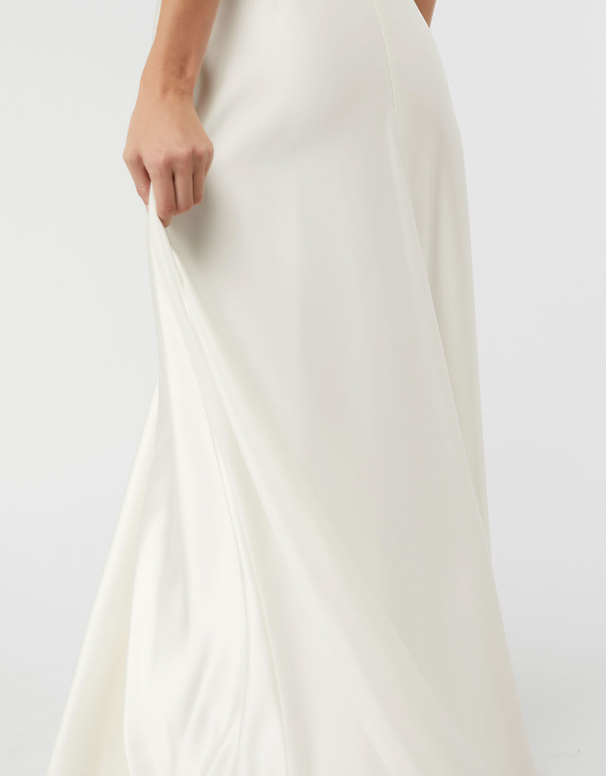 Ivory satin on sale maxi skirt