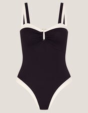Sabrina Two Tone Swimsuit, Black (BLACK), large