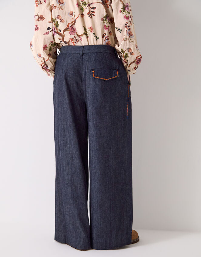 Easy Jayla Wide Leg Denim Trousers, Blue (NAVY), large