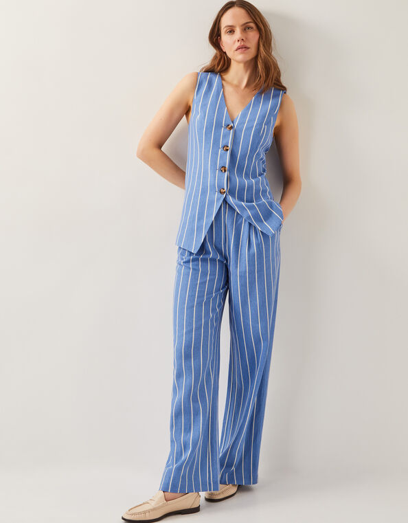 Susan Stripe Pants, Blue (BLUE), large