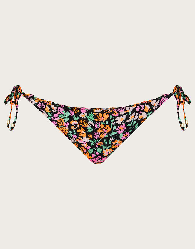 Ditsy Print Bikini Bottoms, Black (BLACK), large
