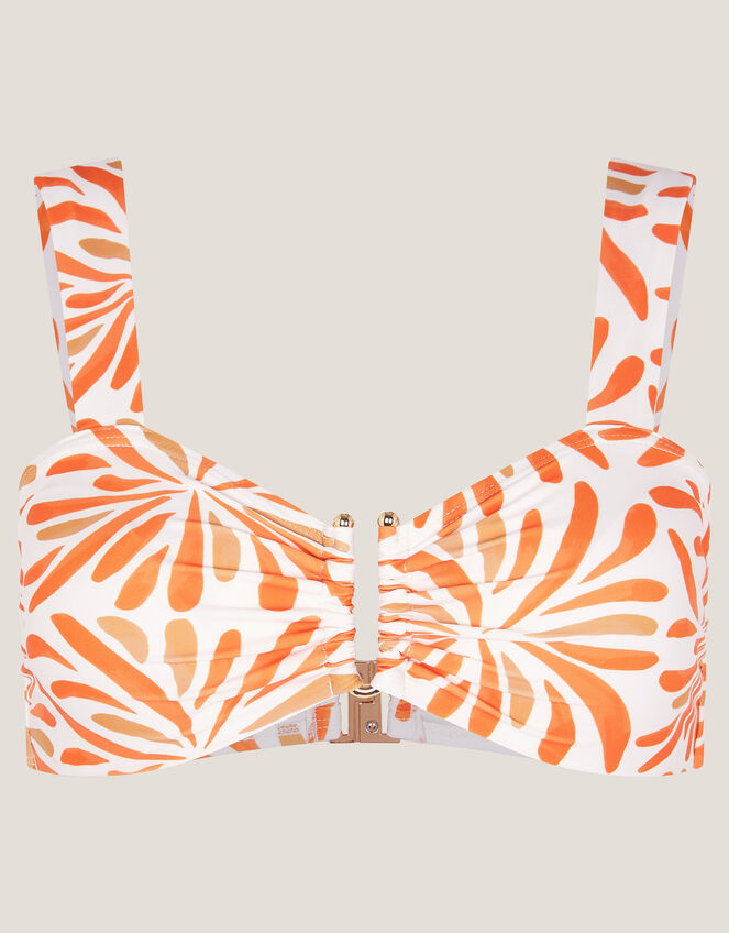 Cece Block Print Bikini Top, Orange (ORANGE), large