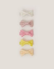 5-Pack Mini Bow Hair Clips, Yellow (YELLOW), large