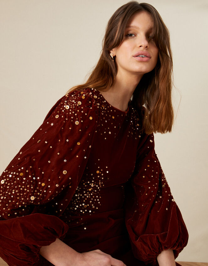 Alice Sequin Tunic Embellished Dress, Brown (CHOCOLATE), large
