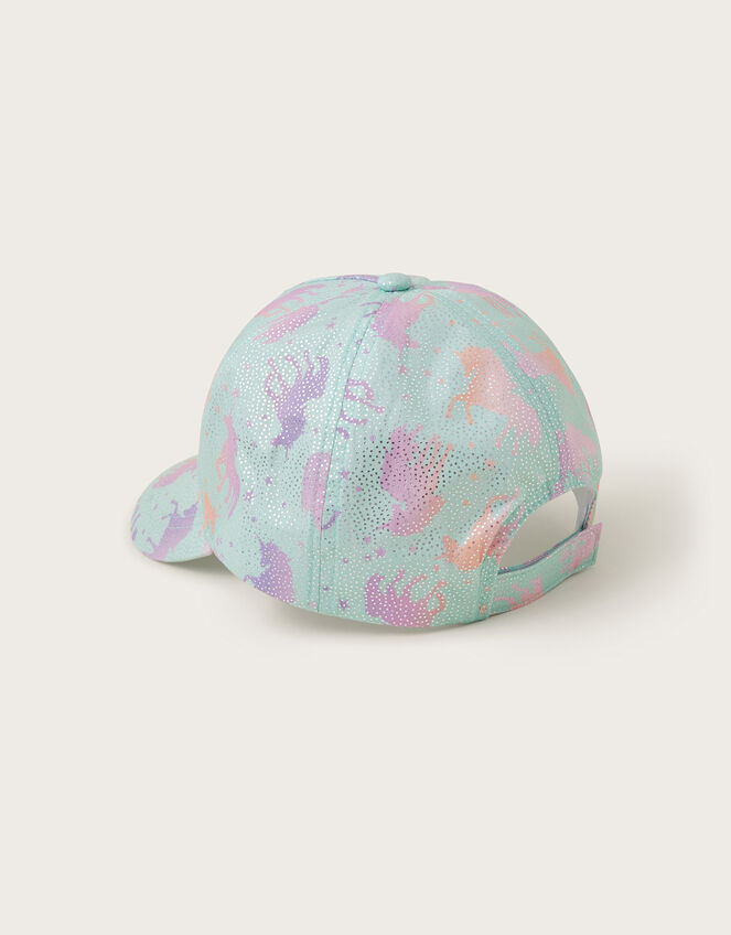 Shimmery Unicorn Cap, Blue (AQUA), large