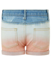 Darlene Tie-Dye Denim Shorts, Blue (BLUE), large