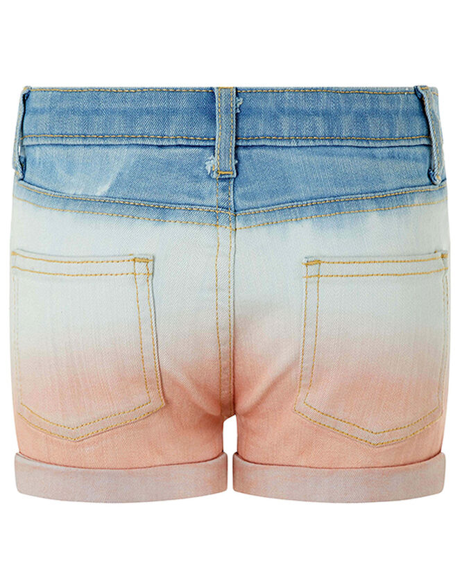 Darlene Tie-Dye Denim Shorts, Blue (BLUE), large