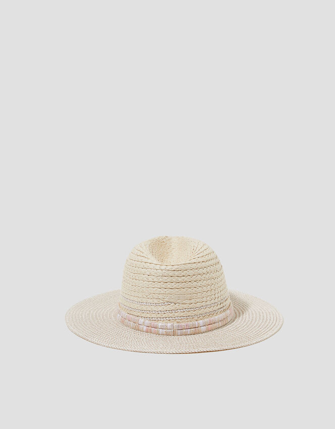 Nora Straw Fedora Hat, , large